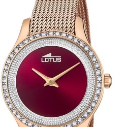 Reloj Lotus Bliss de mujer rosado con circonitas y esfera roja, 18828/1
