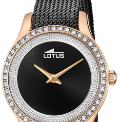 Reloj Lotus de mujer Bliss rosado y negro con circonitas, 18828/2.