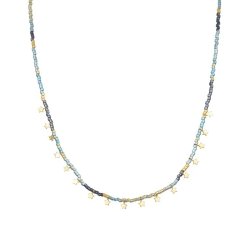 Collar de plata dorada con cuentas de colores y estrellas, de Luxenter NXA306Y999.