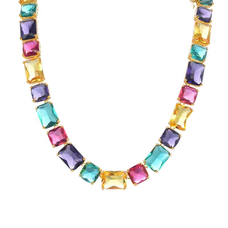 Collar en metal dorado y piedras multicolor Lindrak de Luxenter, NXA321Y920.
