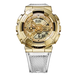Reloj G-Shock Metal Covered de hombre en acero dorado y correa de silicona, GM-110SG-9AER.