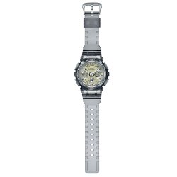 Reloj G-Shock S Series en gris translúcida con esfera dorada, GMA-S120GS-8AER.