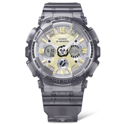 Reloj G-Shock S Series en gris translúcida con esfera dorada, GMA-S120GS-8AER.