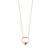 Colgante en plata rosada con 3 aros y circonitas negras, Durán Exquse, 00508089.