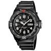 Reloj Casio de hombres analógico en resina negra, MRW-200H-1BVEG.