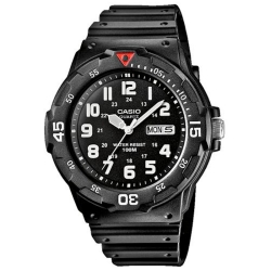 Reloj Casio de hombres analógico en resina negra, MRW-200H-1BVEG.