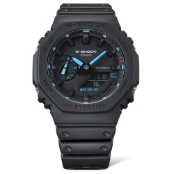 Reloj G-Shock de hombre multifunción negro con detalles azules, GA-2100-1A2ER.