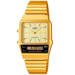 Reloj Casio Vintage rectangular en dorado, analógico y digital, AQ-800EG-9AEF.