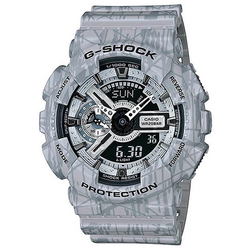Reloj G-Shock hombre multifunción en tono grises, efecto industrial, GA-110SL-8AER.