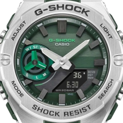 Reloj inteligente G-Shock de hombre en acero con esfera verde, GST-B500AD-3AER.