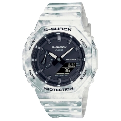 Reloj G-Shock de chicos en resina efecto hielo y esfera negra, GAE-2100GC-7AER.