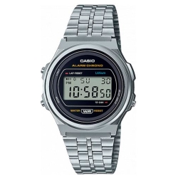 Reloj Casio unisex digital en resina con brazalete de acero, A171WE-1AEF.