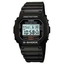 Reloj G-Shock de hombre multifunción digital en resina negra, DW-5600E-1VER.