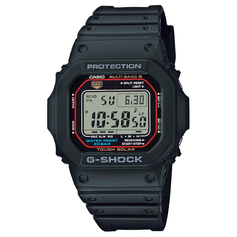 Reloj G-Shock de hombre multifunción digital solar en resina negra, GW-M5610U-1BER.