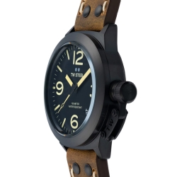 Reloj Tw Steel New Canteen 45 mm en negro con correa de piel, CS103.