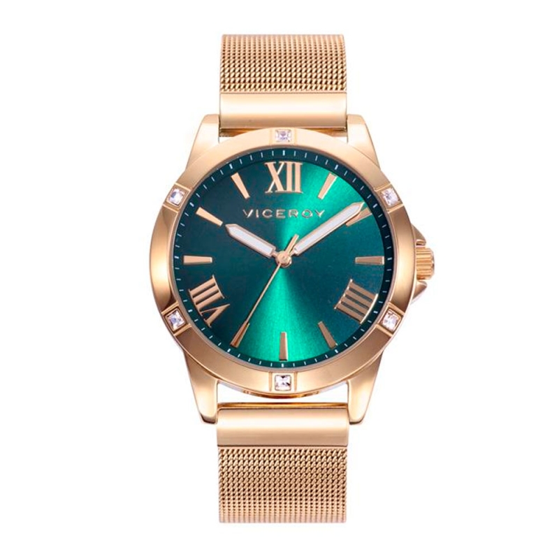 Reloj Viceroy Chic de mujer en acero dorado amarillo con malla milanesa, 401166-63.