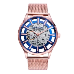 Reloj Viceroy Beat de hombre, automático en acero IP rosé con malla milanesa, 42427-77.
