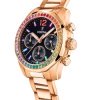 Reloj Festina Rainbow de mujer cronógrafo en acero dorado, dial negro y circonitas, F20639/3.