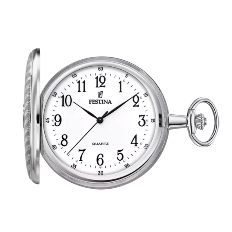 Reloj Festina de bolsillo para hombre, en acero con tapadera, F2021/1.