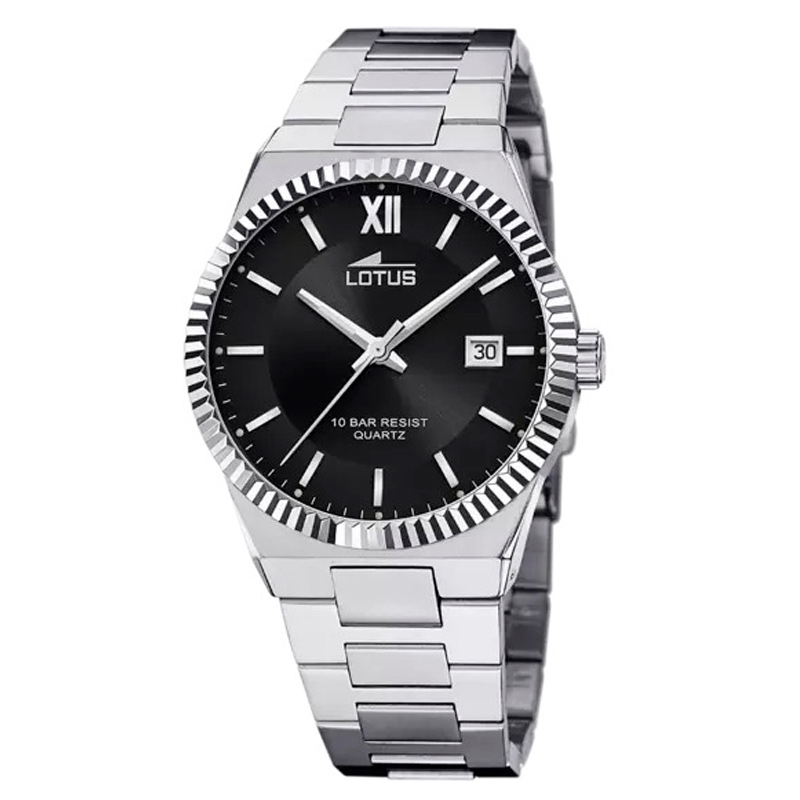 Reloj Lotus Freedom de hombre Datejust en acero con esfera negra, 18835/3.