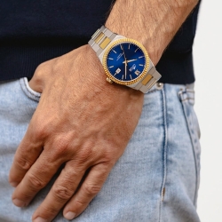 Reloj Lotus Freedom de hombre Datejust en acero bitono dorado y dial azul, 18836/2.