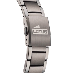 Reloj Lotus Chrono de hombre en acero PVD gris con esfera negra y detalles azules, 18684/6.