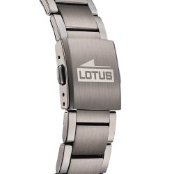 Reloj Lotus Chrono de hombre en acero PVD gris con esfera negra y detalles azules, 18684/6.