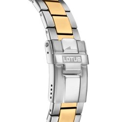 Lotus Excellent de hombre diver en acero dorado con bisel azul y rojo, 18760/4.