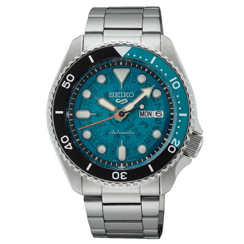 Reloj Seiko 5 Sport automático de hombre en acero con esfera turquesa, SRPJ47K1.