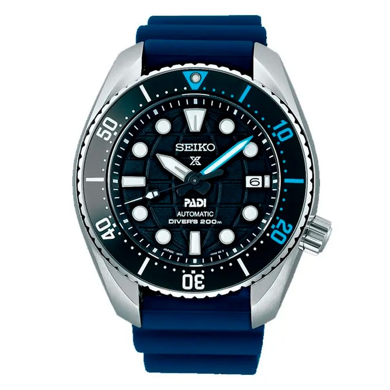 Reloj Seiko de hombre Prospex Diver's King Sumo PADI esfera negra y correa azul, SPB325J1.