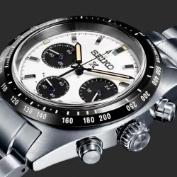 Reloj Seiko Prospex Speedtimer de hombre Chrono edición solar con dial blanco, SSC813P1.