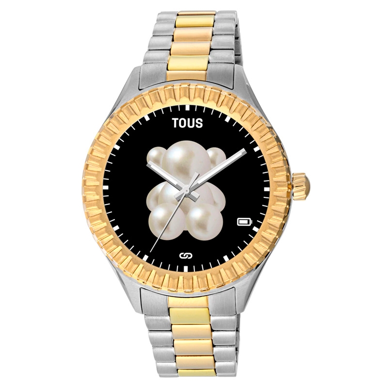 Reloj Tous T-Connect Bear de mujer digital en acero bitono dorado, 200351038.