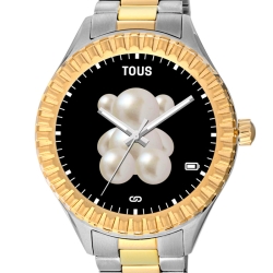 Reloj Tous T-Connect Bear de mujer digital en acero bitono dorado, 200351038.