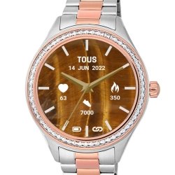 Reloj Tous T-Connect Shine mujer en acero bitono rosado y circonitas, 200351045.