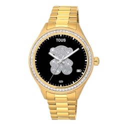 Reloj Tous T-Connect Shine mujer en acero dorado amarillo y circonitas, 200351042.