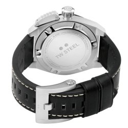 Reloj Tw Steel Canteen de hombre en acero con correa de cuero, TW1001.