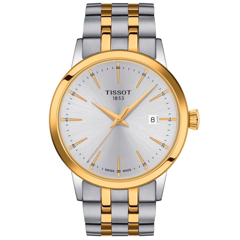 Reloj Tissot Classic Dream de hombre en acero 316L en PVD oro amarillo, T1434103302100.