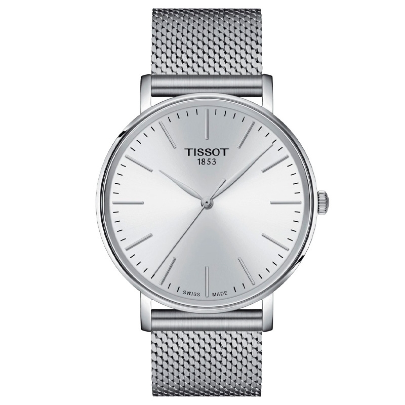 Reloj Tissot EveryTime de hombre en acero 316L con malla milanesa, T1434101101100.