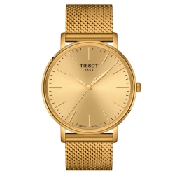 Reloj Tissot EveryTime de hombre en acero 316L en PVD oro amarillo, T1434103302100.