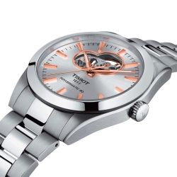 Reloj Tissot Gentleman de hombre automático en acero 316L OpenHeart, T1274071103101.