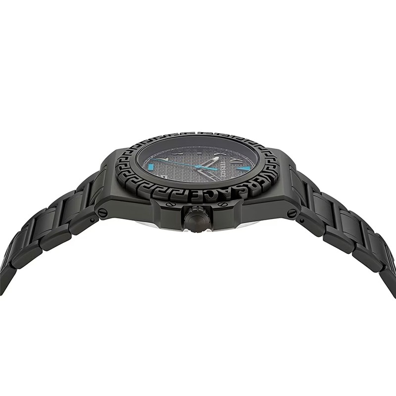 Reloj Versace Greca Reaction de hombres en acero IP con dial negro, VE3I00622.
