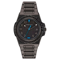 Reloj Versace Greca Reaction de hombres en acero IP con dial negro, VE3I00622.