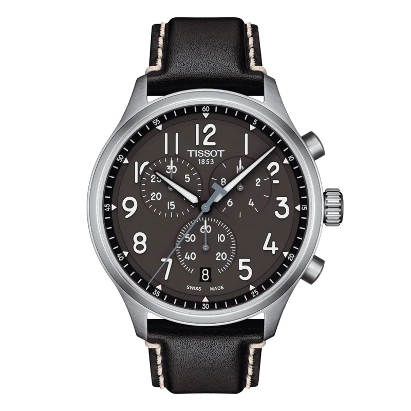 Reloj Tissot Chono XL de hombre PVD negro y correa de cuero, T1166171606200.