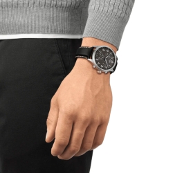 Reloj Tissot Chono XL de hombre PVD negro y correa de cuero, T1166171606200.