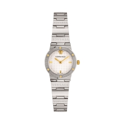 Reloj Versace Greca Mini para mujeres en acero con esfera blanca, VEZ100321.