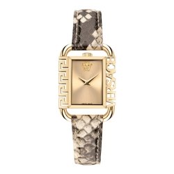 Reloj Versace Flair de mujeres en acero IP oro amarillo y correa de serpiente, VE3B00122.