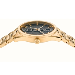 Reloj Versace V-Vertical de hombres en acero IP dorado con dial negro, VE3H00622.