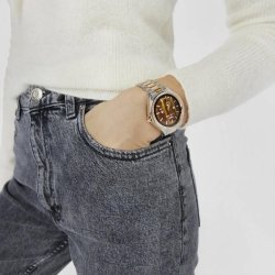 Reloj Tous T-Shine mujer en acero bitono rosado y circonitas, 200351045.