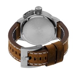 Reloj Tw Steel Canteen de hombre en acero clásico con correa de cuero, CS102.