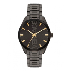 Reloj Versace V-Vertical de hombres en acero PVD negro y detalles dorados, VE3H00522.
